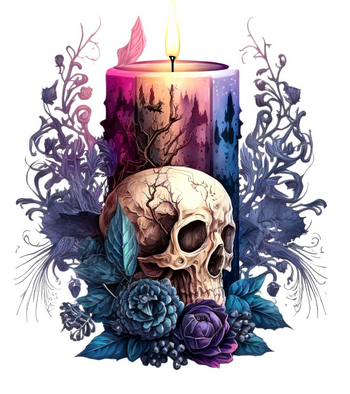 Candle Skull Roses Magnet-Les Petites Croix De Lucie-