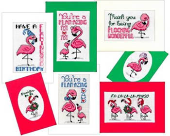 Flamingo Greeting Cards-Xs & Ohs-